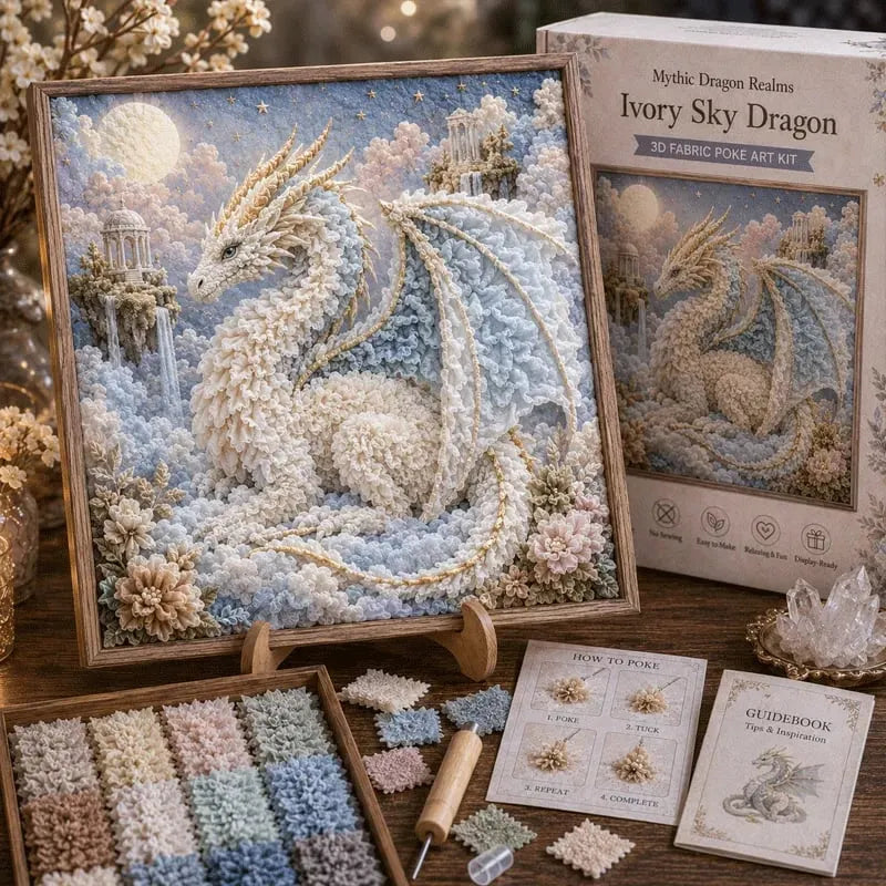 🐉 Mythic Dragon Realms 3D Fabric Poke Art Kit
