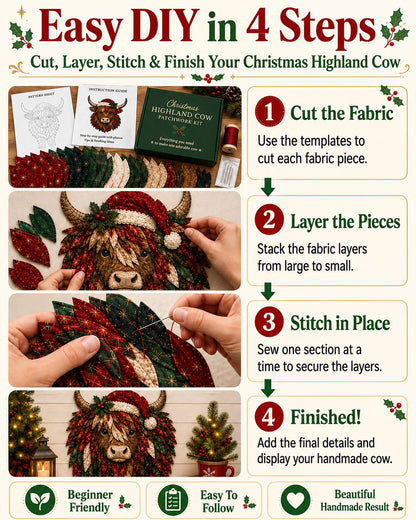 🎄🎅Christmas Woodland Wildlife DIY Patchwork Kit–✨Create a Festive Handmade Keepsake (📦Buy 2 Free Shipping)