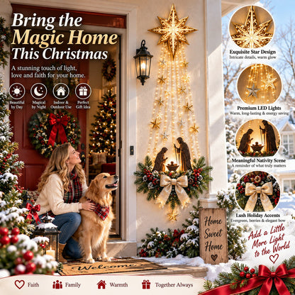 ✝️ Bethlehem Star of Faith™ – Lighted Nativity Wall Decor