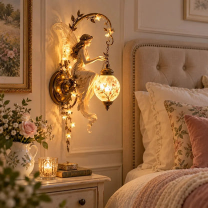 Enchanted Fairy Blossom Lantern Wall Light