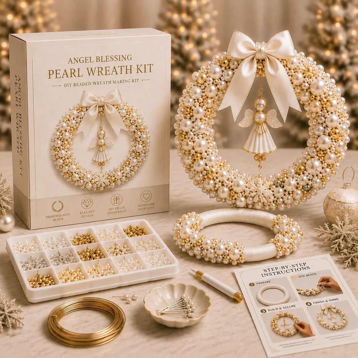 DIY Pearl Art - Christmas Wreath