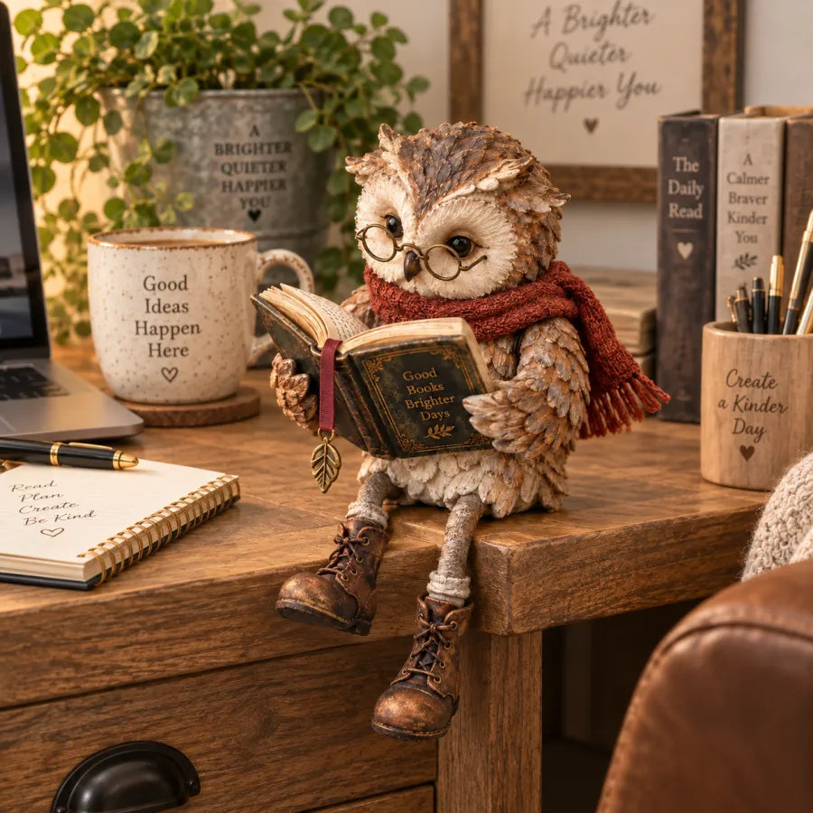 📚Reading Owl Figurine