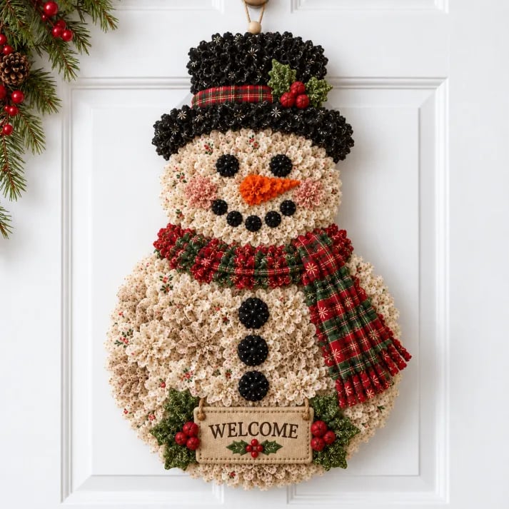 🎄✨Christmas Fabric Flower Door Hanging DIY Kit