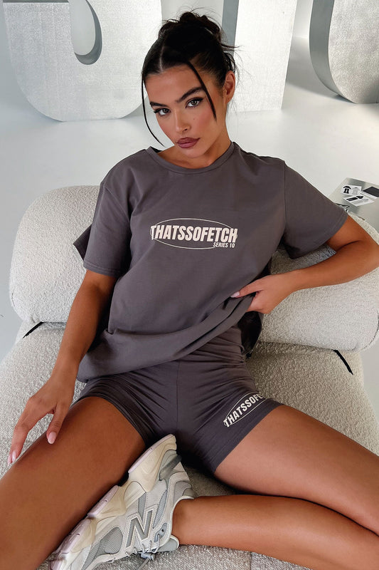 Series 10 Oversized Tee - Charcoal/Beige