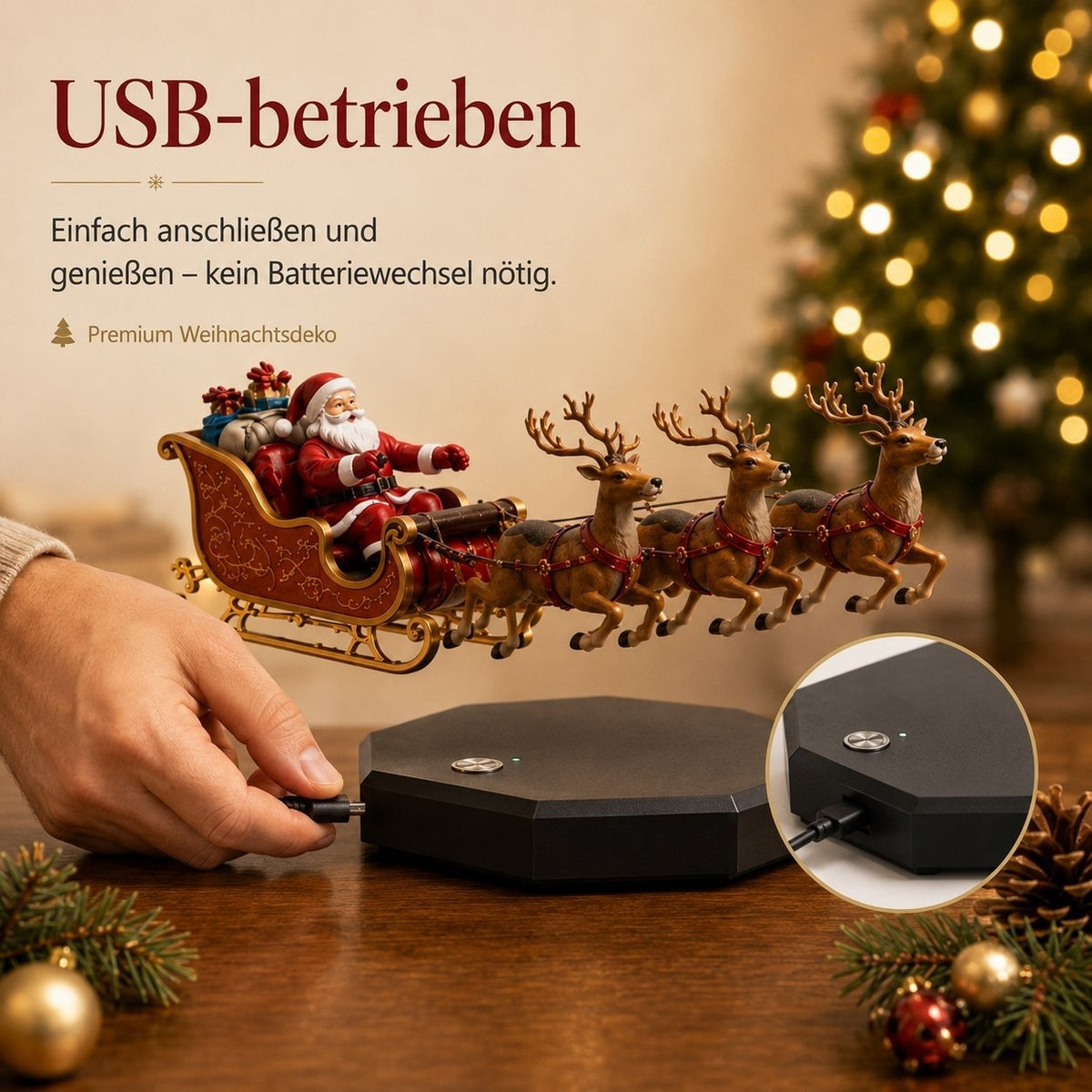 🎅 Santa’s Flying Sleigh—Magnetic Levitation Christmas Display(FREE SHIPPING)