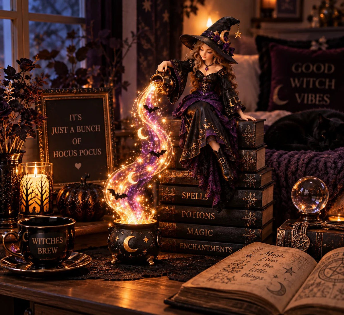 ✨ Halloween Magic Cascade Shelf Light CollectionTM – Enchanted Bookcase Decor