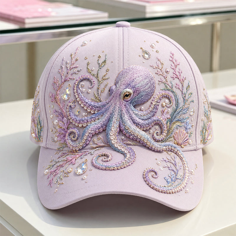 🌊 3D Ocean Creatures Embroidery Cap