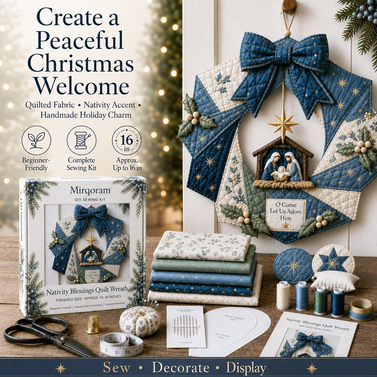 🎄Christmas Fabric Wreath DIY Kit – A Keepsake You’ll Hang with Pride Year After Year
