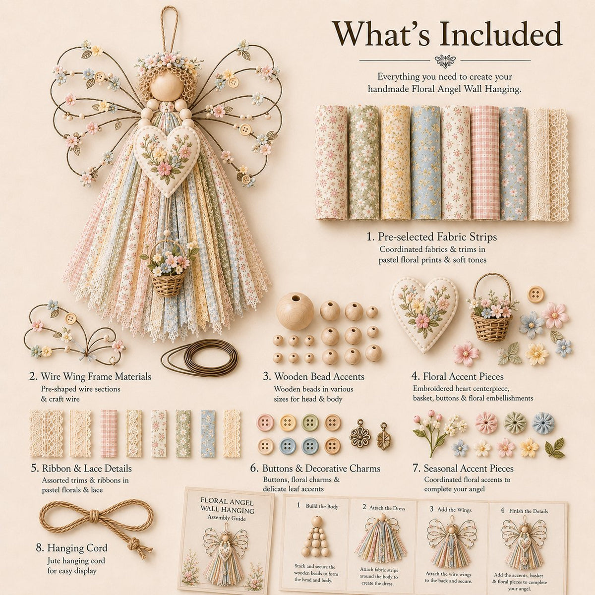 👼Angel Fabric Hanging DIY Kit🧵