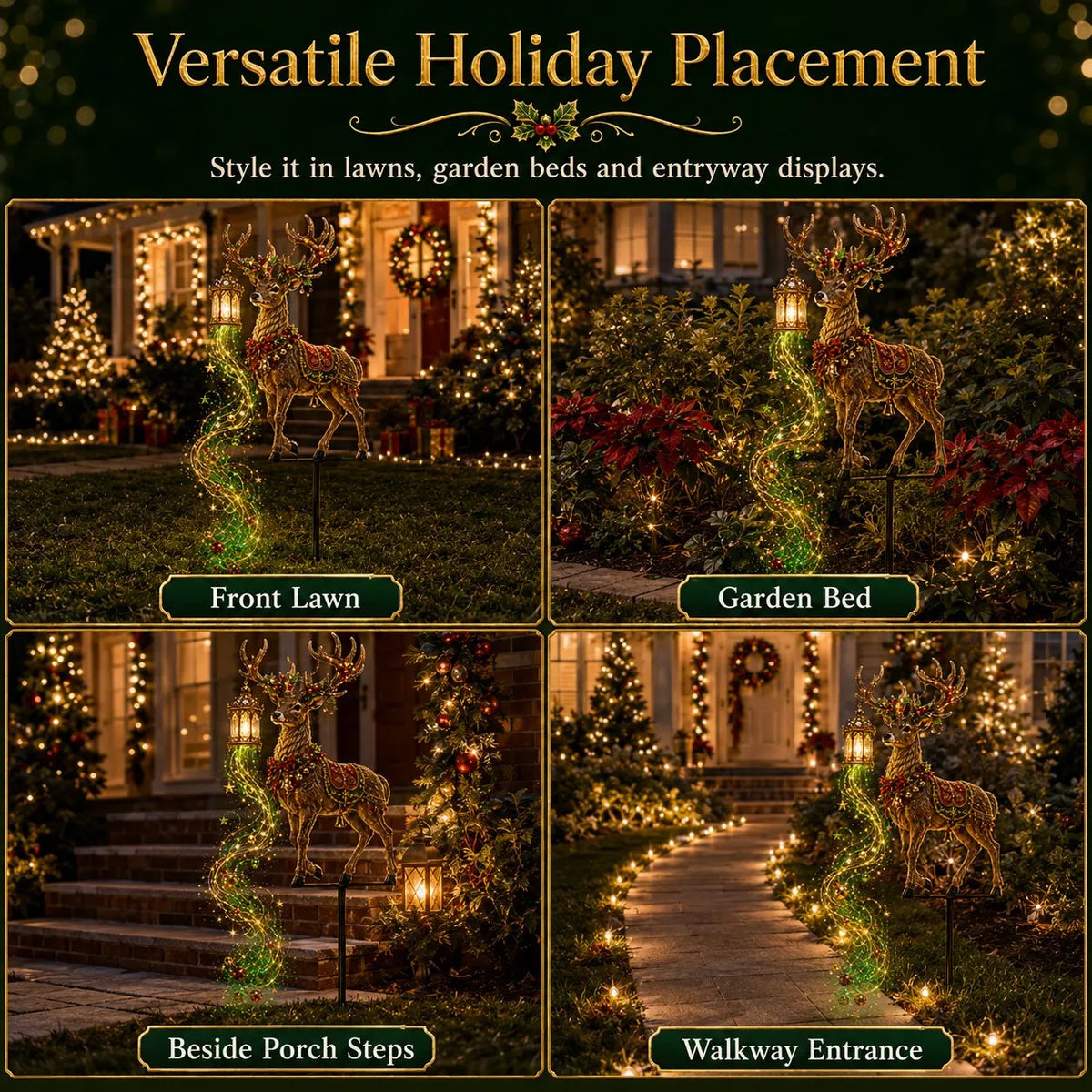 🎄🔥Light-Up Reindeer Lawn Stake, Festive Outdoor Christmas Decor