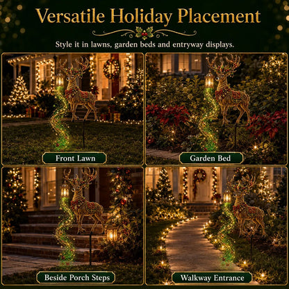 🎄🔥Light-Up Reindeer Lawn Stake, Festive Outdoor Christmas Decor