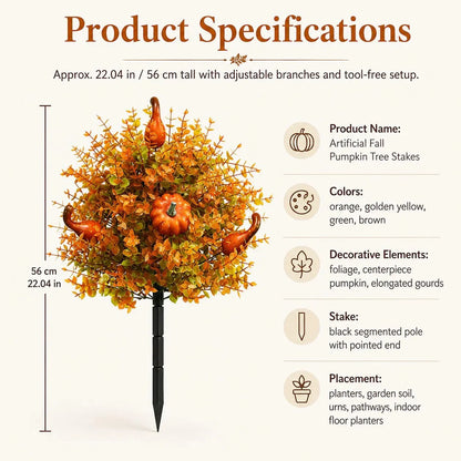Artificial Fall Pumpkin Tree Stakes