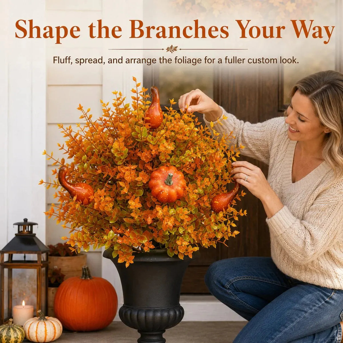 Artificial Fall Pumpkin Tree Stakes