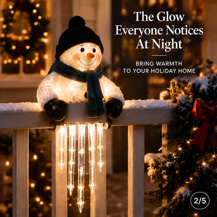 ⛄WinterGlow Snowman Icicle Light Decor
