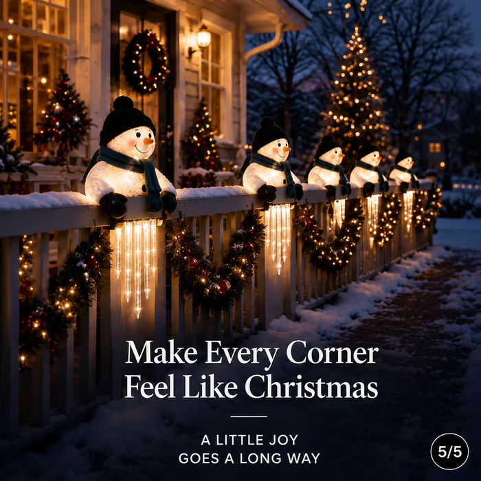 ⛄WinterGlow Snowman Icicle Light Decor