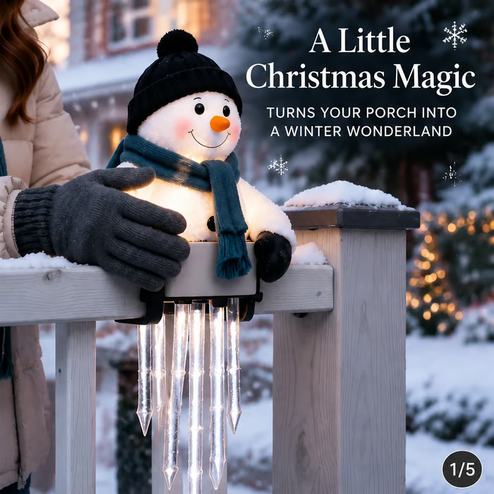 ⛄WinterGlow Snowman Icicle Light Decor