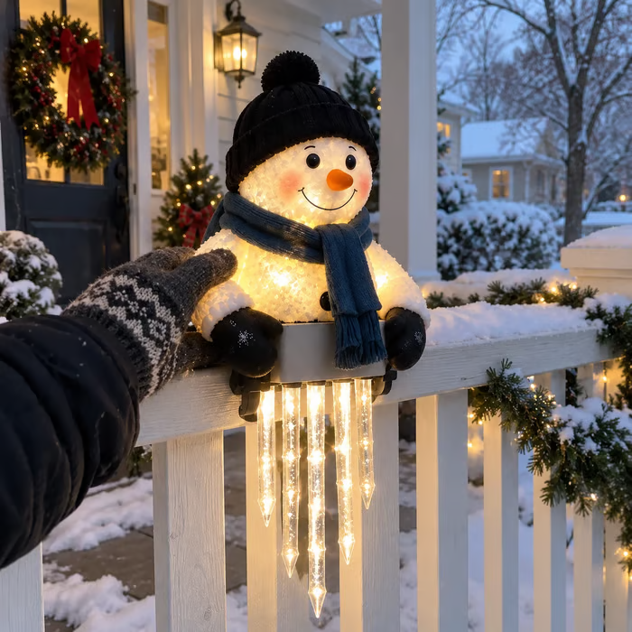 ⛄WinterGlow Snowman Icicle Light Decor