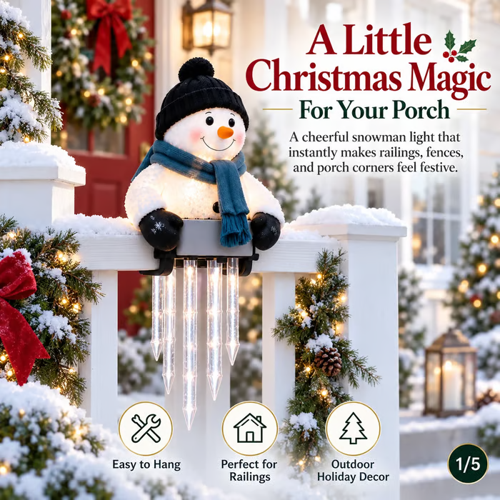 ⛄WinterGlow Snowman Icicle Light Decor