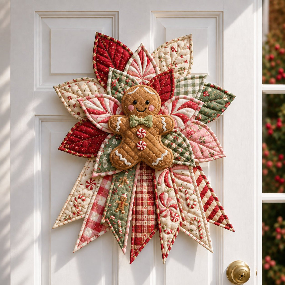 🎉 Holiday Celebration 50% OFF🎄Festive Quilted Christmas Door Hanging DIY Sewing Kit