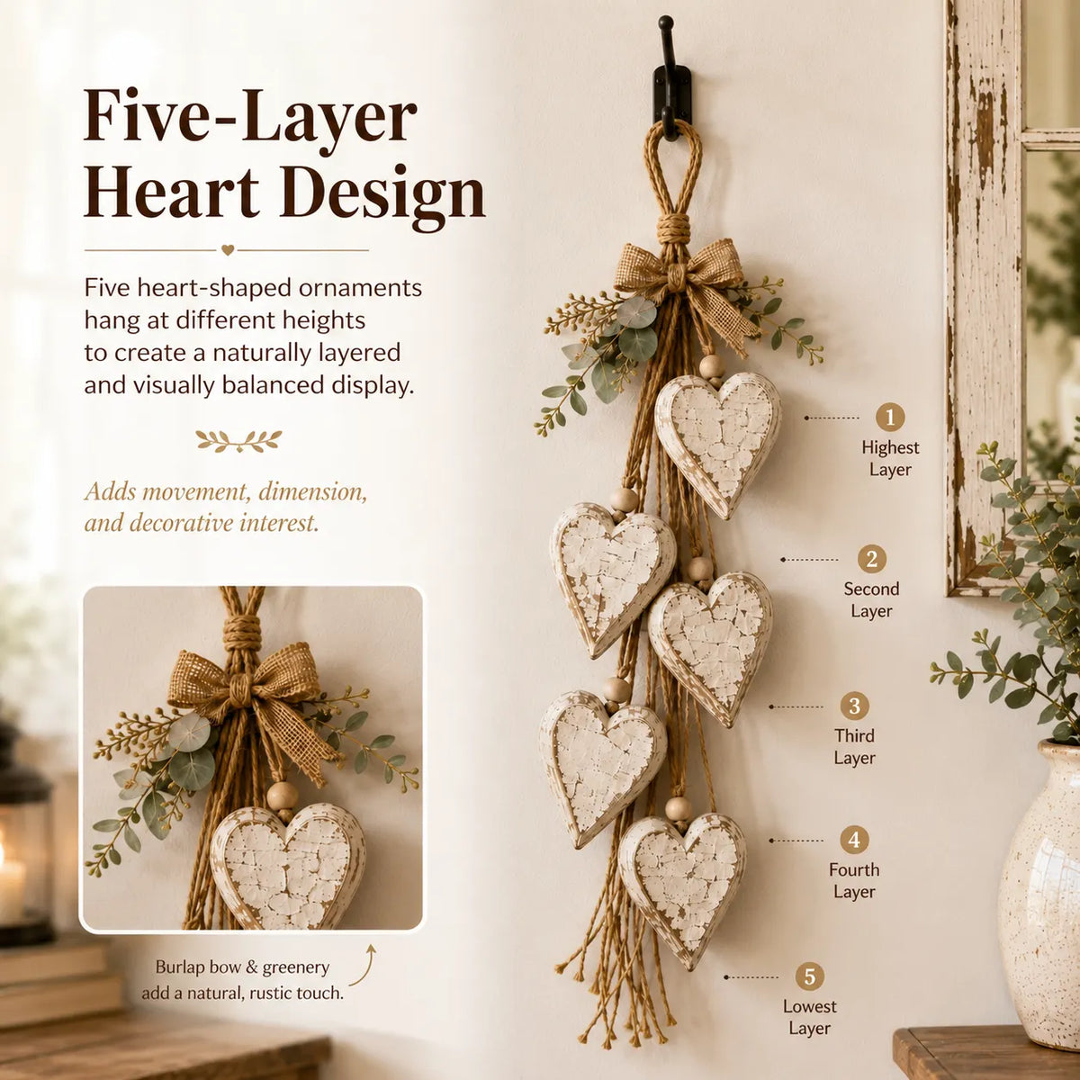 🤎Hanging Heart Wall Decor