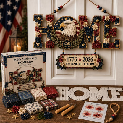 🎄🏡DIY Fabric Poke Art HOME Sign Kit – No-Sew Seasonal Door & Wall Hanging Craft