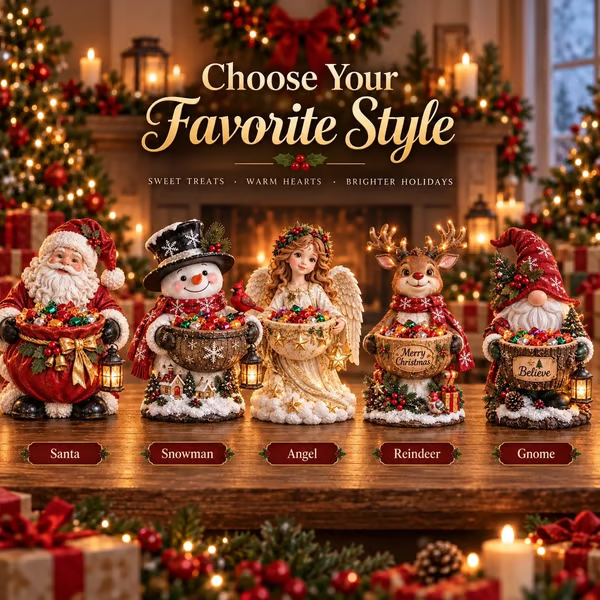 💯🎄 Christmas Sale – 49% OFF ✨ Lighted Christmas Candy Bowl Collection – 5 Festive Holiday Designs