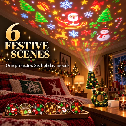 USB Christmas Projection Lamp with 6 Festive Scenes