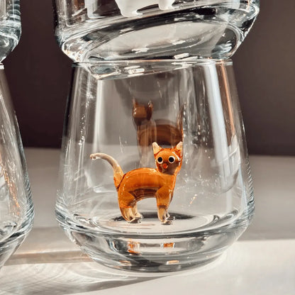 🐱 Handmade Murano Glass Cat Wine Glass