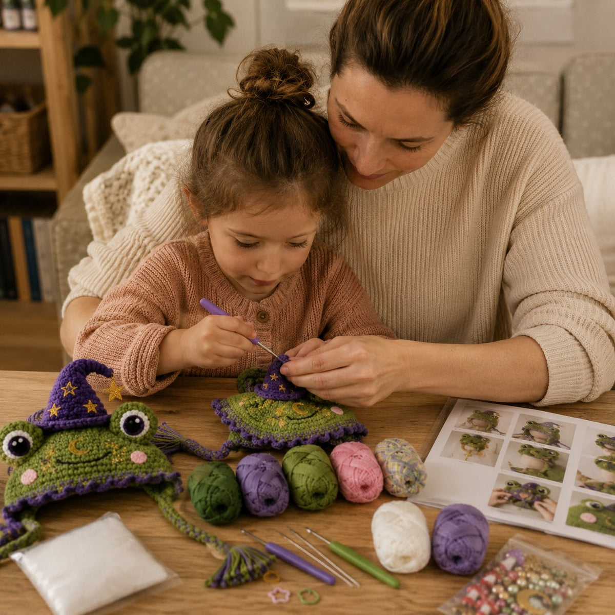 🧵Fantasy Hood Hat DIY Crochet Kit – Create Your Own Magical Wearable Character Hat