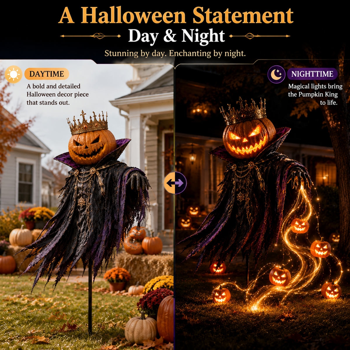 🎃Pumpkin King AwakeningTM – Flowing LED Halloween Yard Light