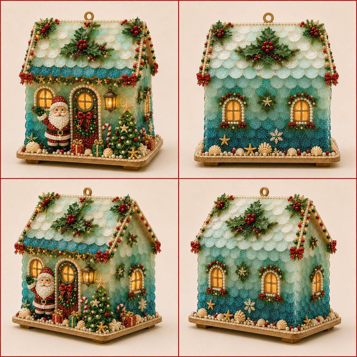 🏡DIY Glowing Coastal Glass-Style Christmas Cottage Kit Collection 💕