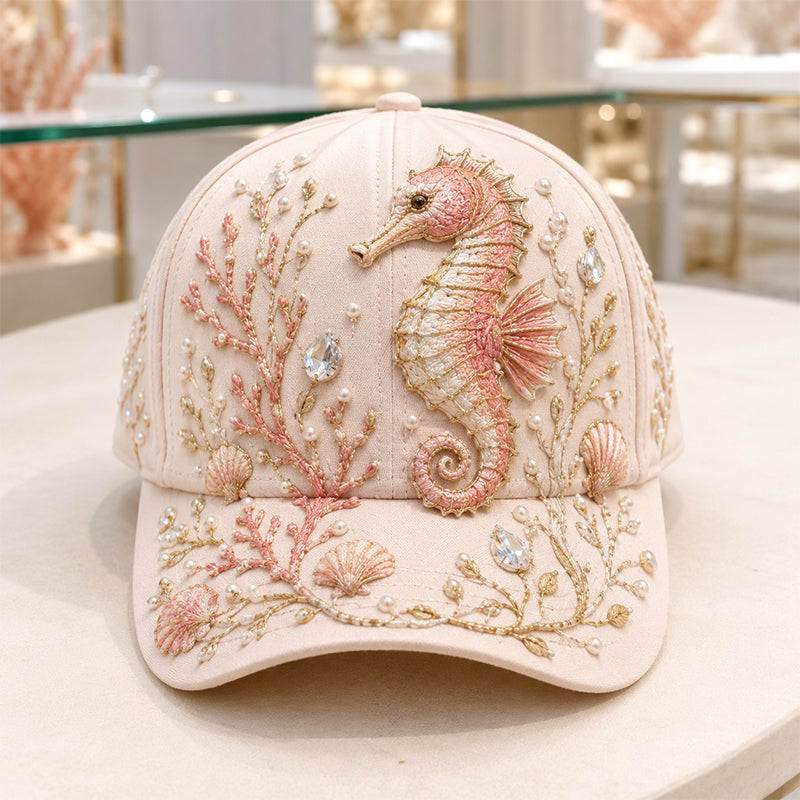 🌊 3D Ocean Creatures Embroidery Cap