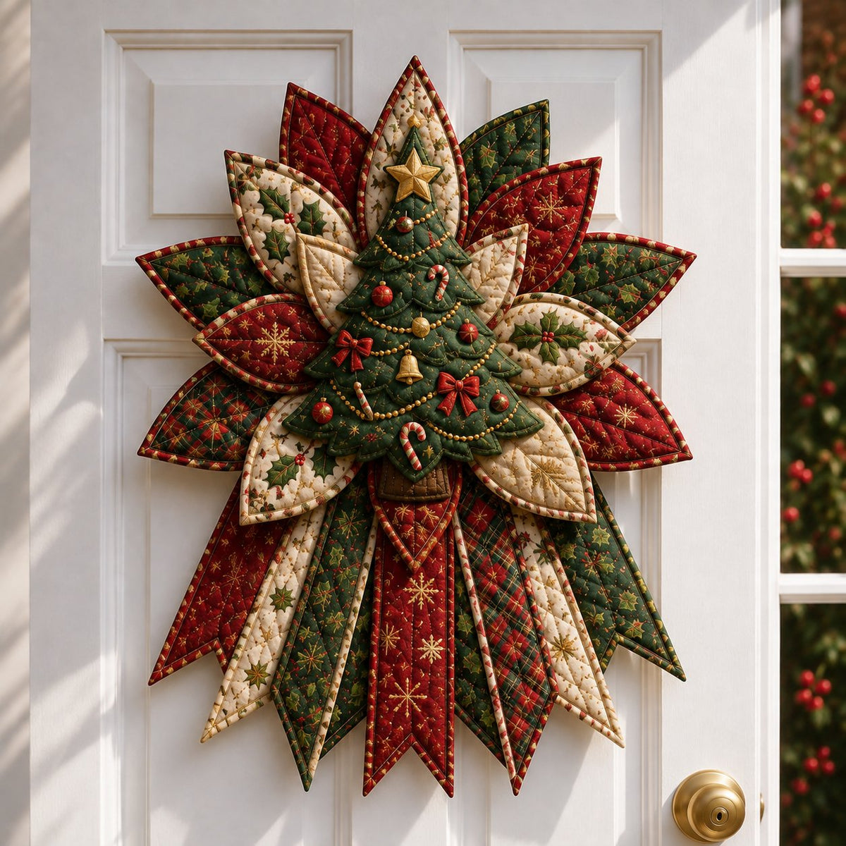 🎉 Holiday Celebration 50% OFF🎄Festive Quilted Christmas Door Hanging DIY Sewing Kit