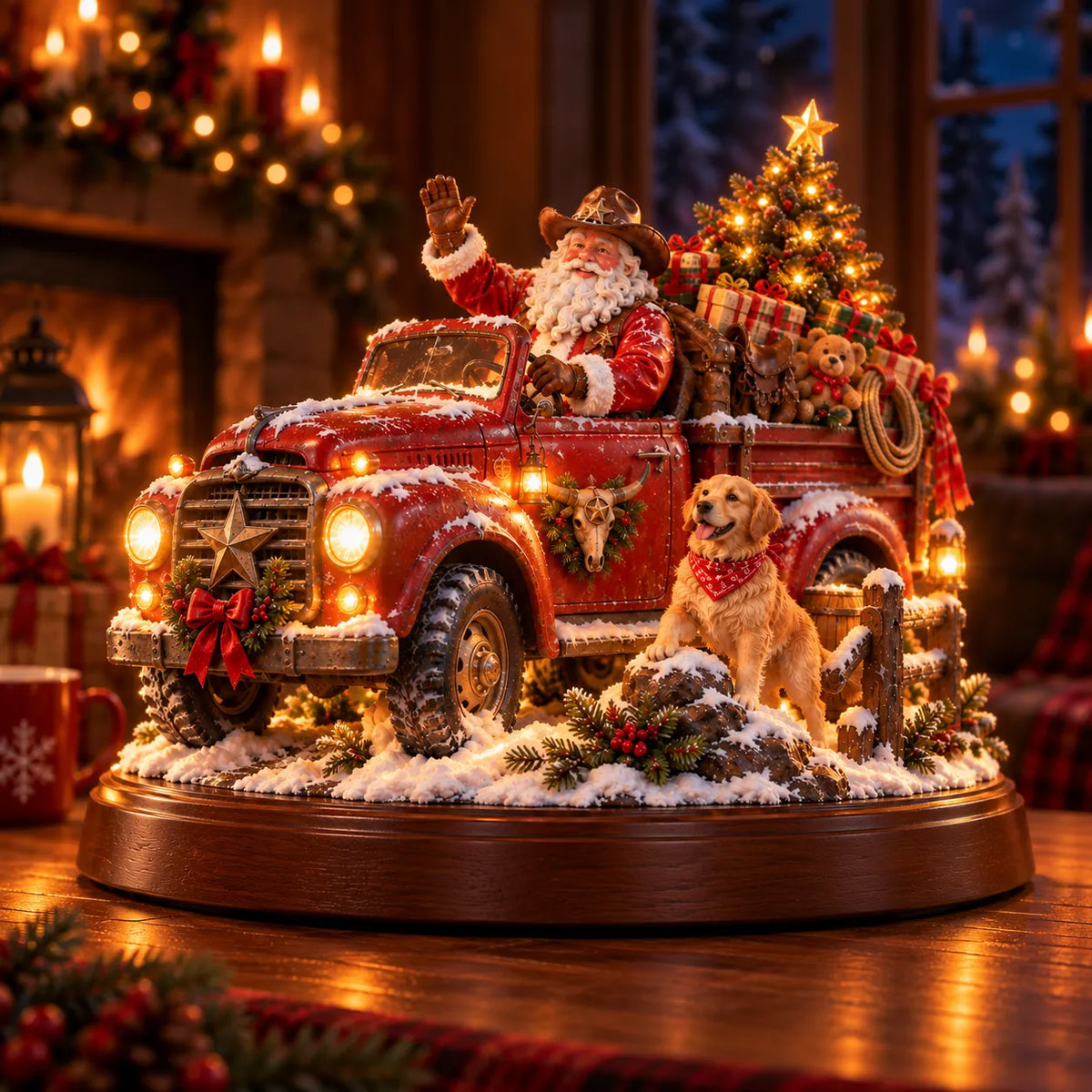 🎅🤠American Christmas StoryTM – Santa’s Last Delivery Lighted Western Christmas Keepsake