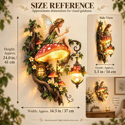 🧚🍄 Enchanted Mushroom Fairy Wall Light