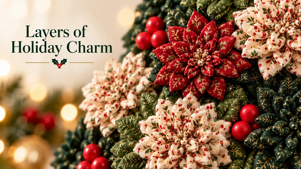 🎄✨Christmas Fabric Flower Door Hanging DIY Kit