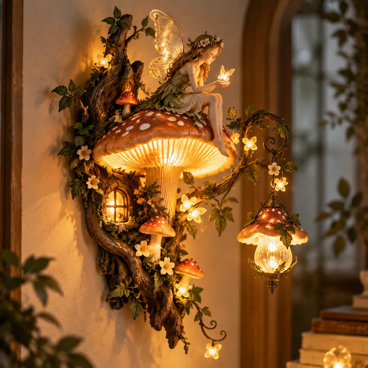 🧚🍄 Enchanted Mushroom Fairy Wall Light