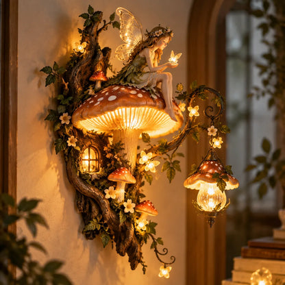 🧚🍄 Enchanted Mushroom Fairy Wall Light