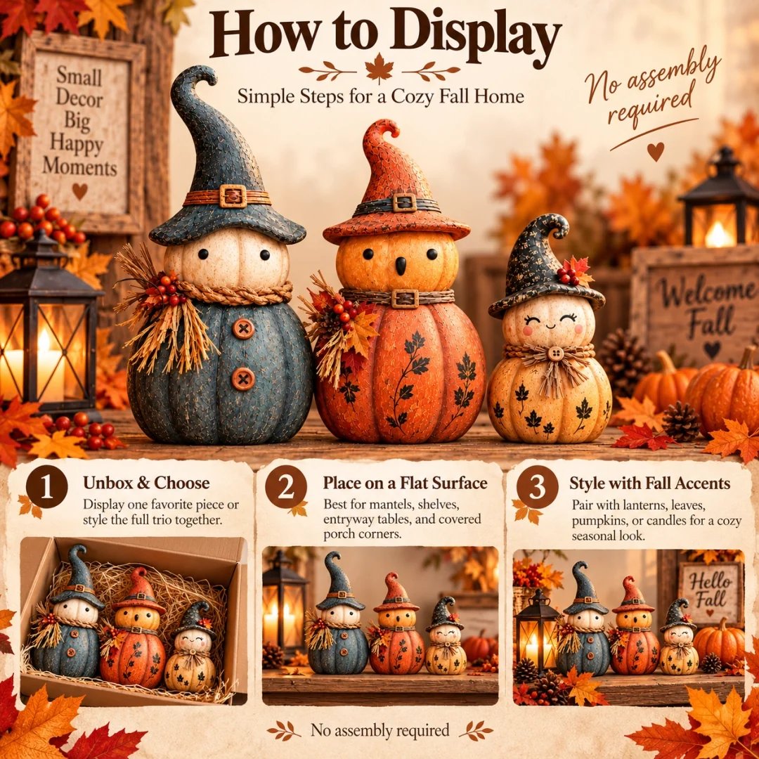 Vintage Pumpkin Witch Figurine Collection