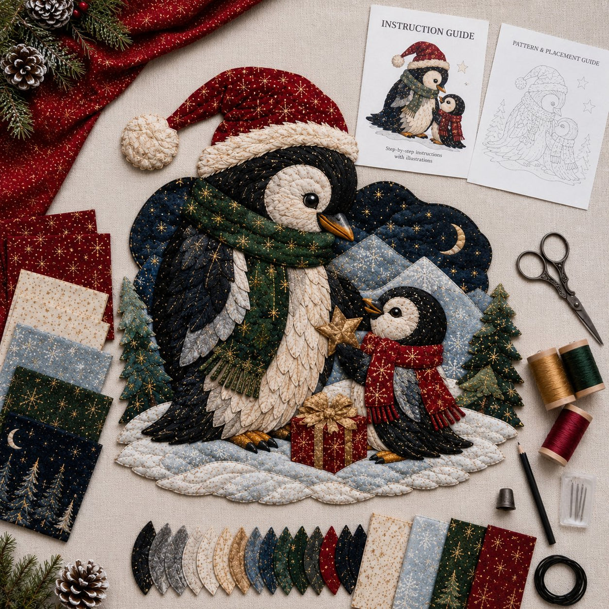 🎄🎅Christmas Woodland Wildlife DIY Patchwork Kit–✨Create a Festive Handmade Keepsake (📦Buy 2 Free Shipping)