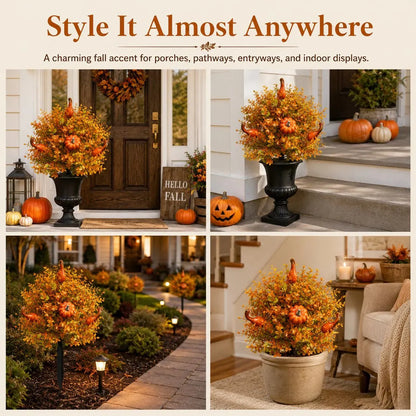 Artificial Fall Pumpkin Tree Stakes
