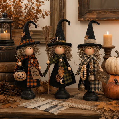 🎃🧙‍♀️Rustic Halloween Witch Figurines