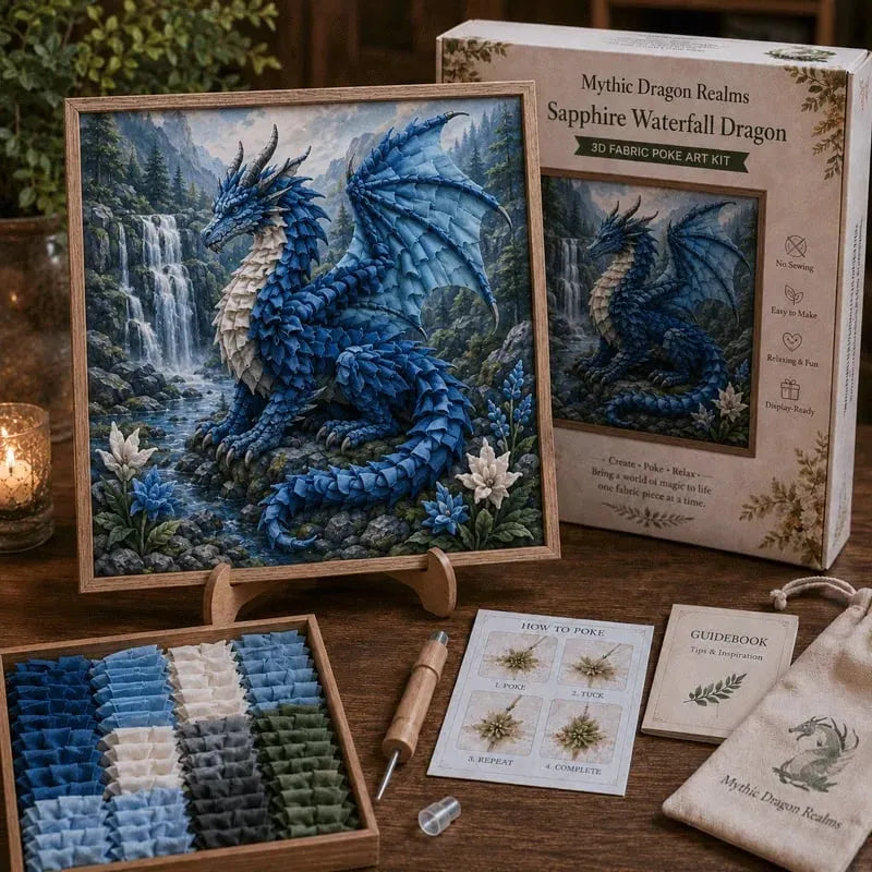 🐉 Mythic Dragon Realms 3D Fabric Poke Art Kit