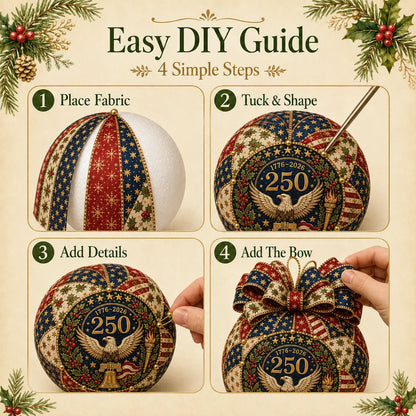 ❤️🎄 USA 250th Anniversary Christmas Patchwork Ornament DIY Kit