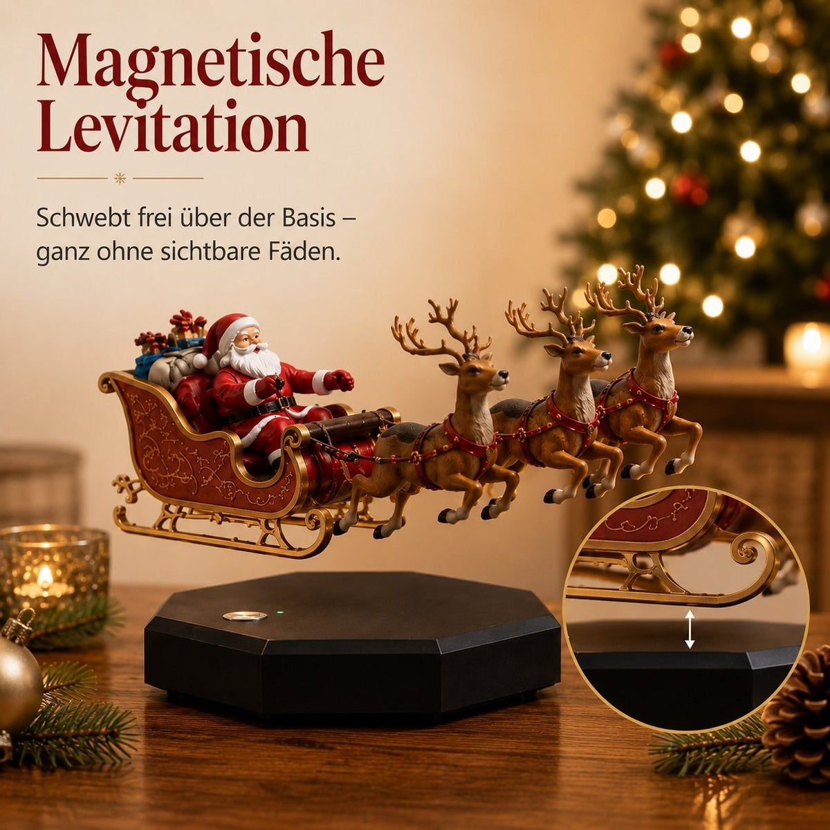🎅 Santa’s Flying Sleigh—Magnetic Levitation Christmas Display(FREE SHIPPING)