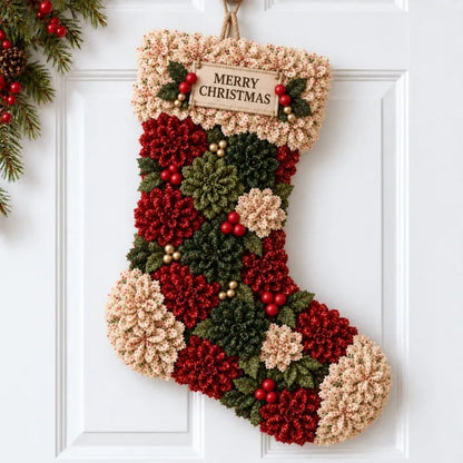 🎄✨Christmas Fabric Flower Door Hanging DIY Kit