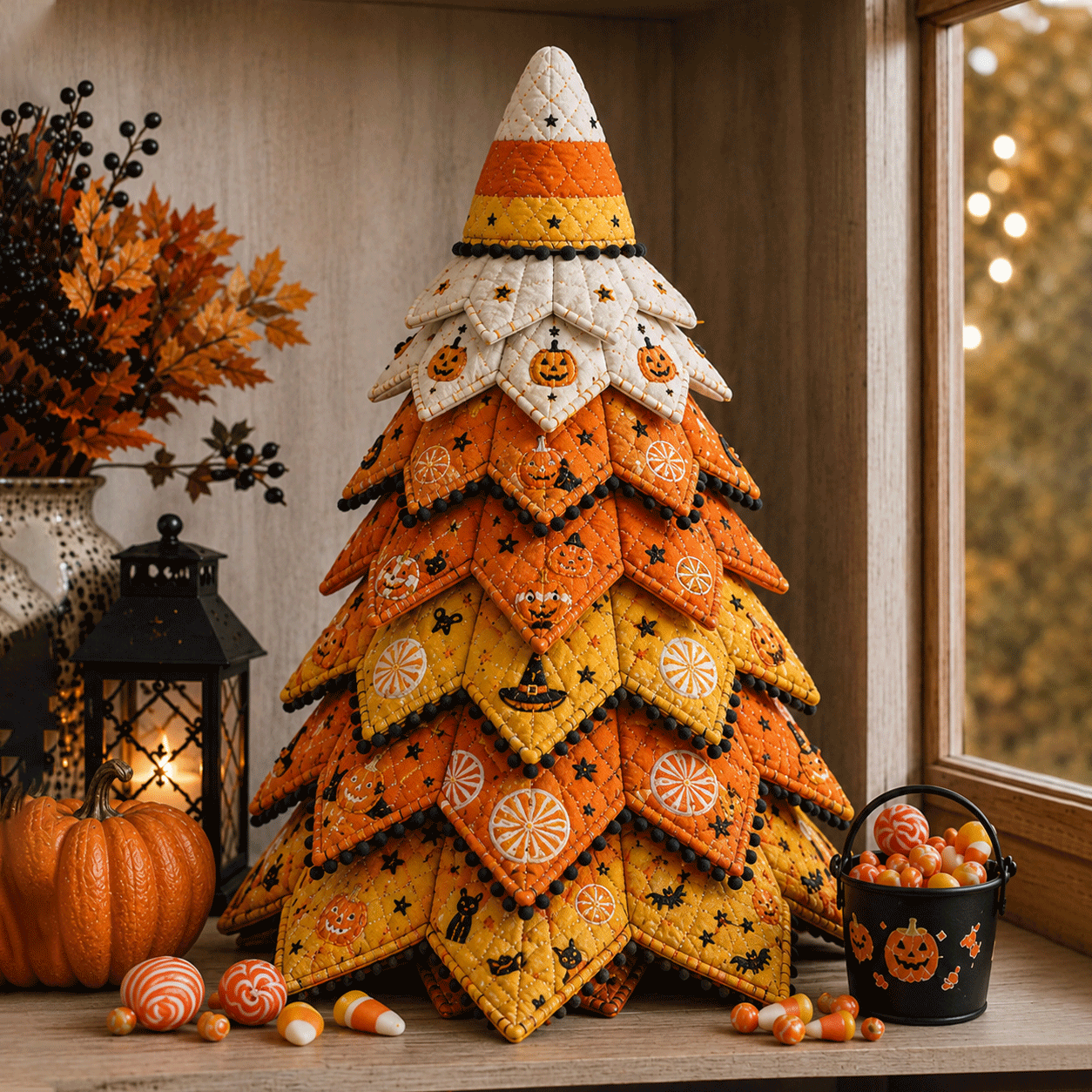 🎃🧵DIY Halloween Quilted Fabric Tree Kit