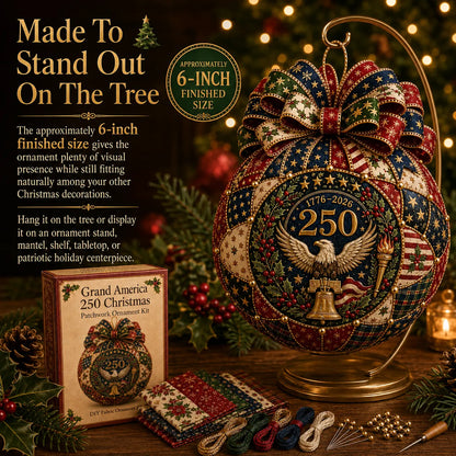 ❤️🎄 USA 250th Anniversary Christmas Patchwork Ornament DIY Kit