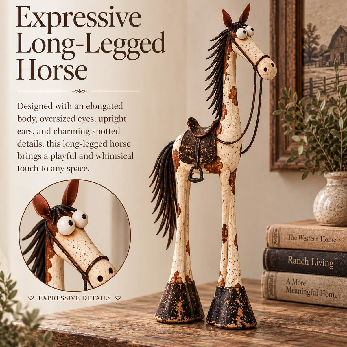 🤠🐴Whimsical Western Cowboy & Horse Figurine Duo