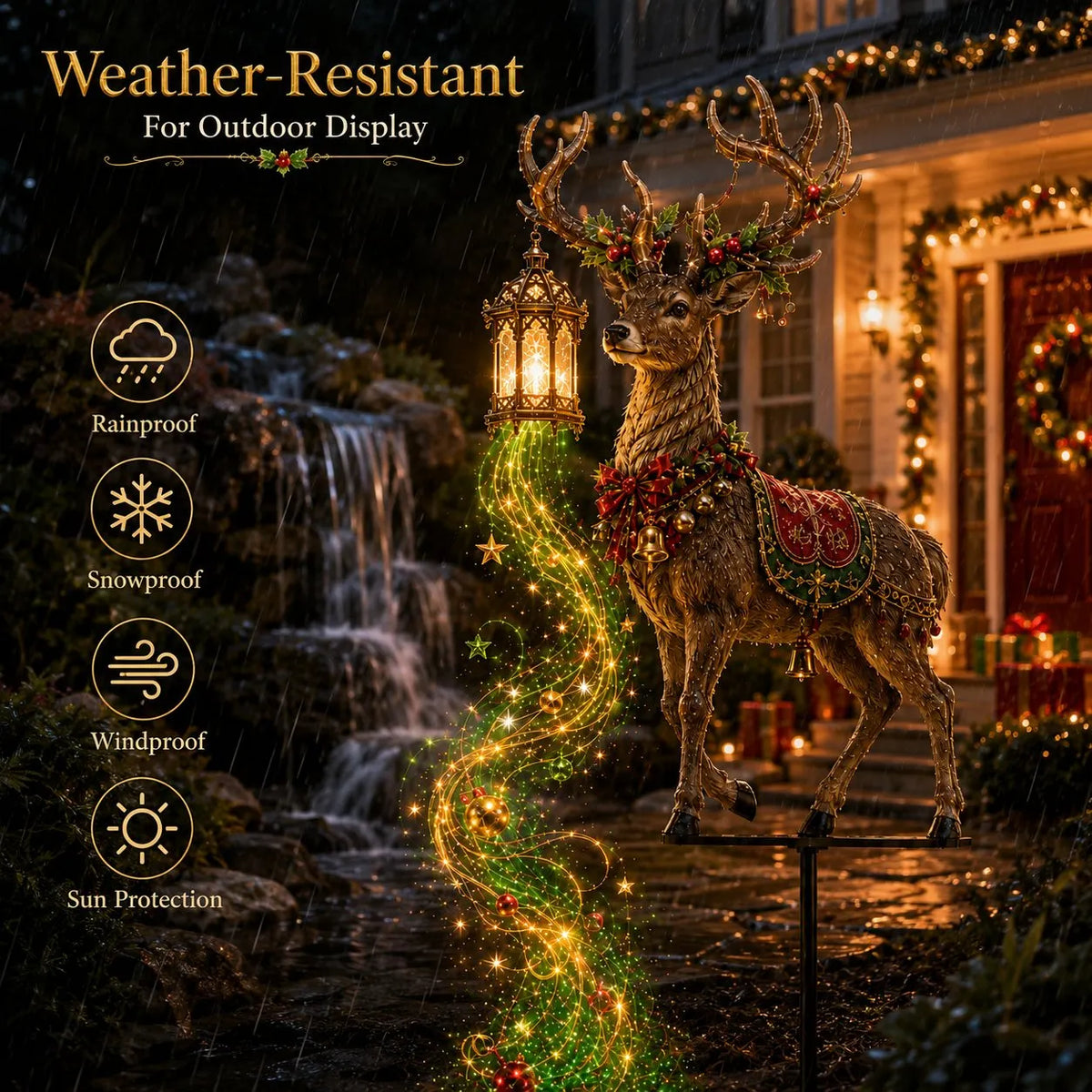 🎄🔥Light-Up Reindeer Lawn Stake, Festive Outdoor Christmas Decor